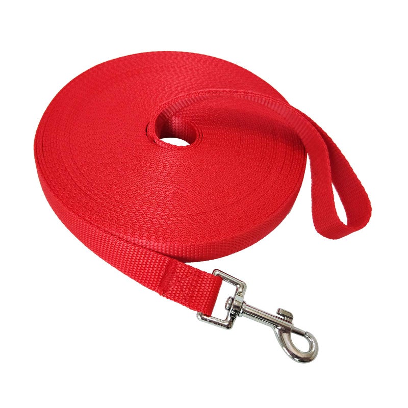 MANDAO Nylon Training Dog Leash for Small Medium Large Dogs, 15ft 20ft 30ft 50ft Long Leash Dog/Puppy Lead for Obedience Recall Training, Camping (50ft, Red) - Image 1